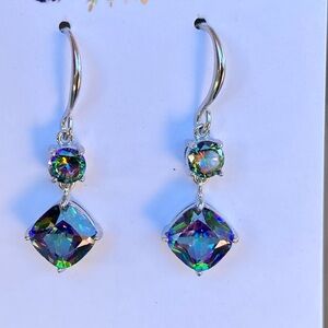 Mystic topaz rainbow drop earrings